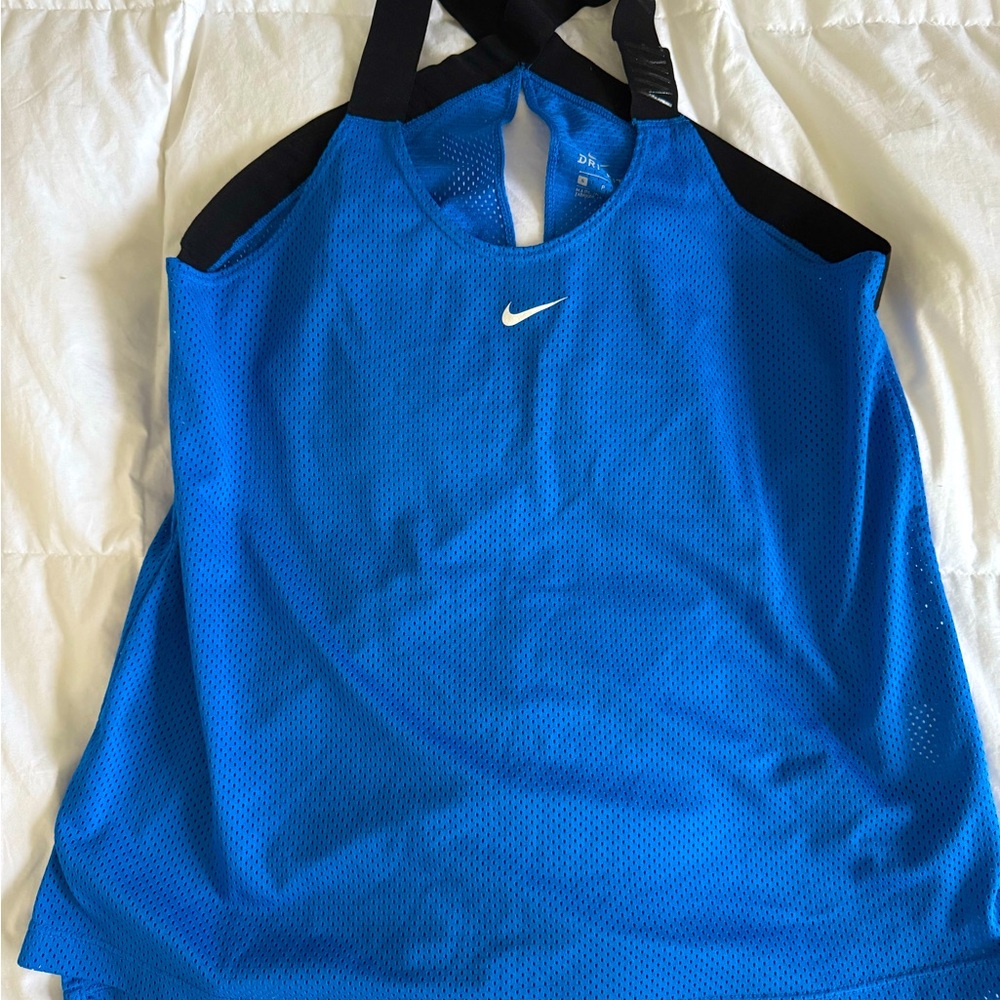 Nike Blue Cut Out Backless Tank Top